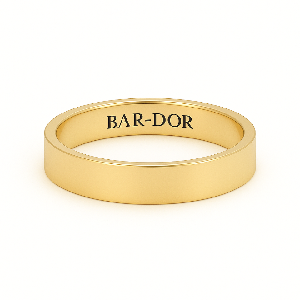 טבעת נישואין - פרופיל שטוח רוחב 5 מ"מ