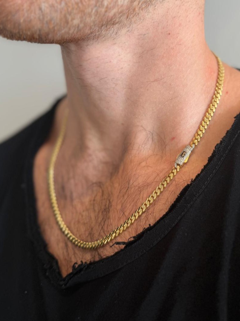 שרשרת זהב אמיתי לגבר - Cuban Link . תכשיטי בר-דור